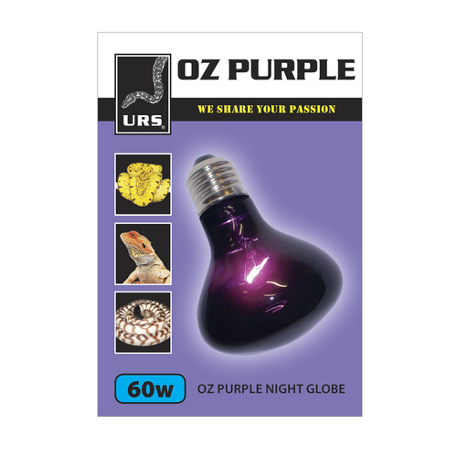 URS Oz Purple Night Globe Reptile Nocturnal Heat Lamp 60w 
