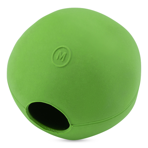 Beco Rubber Ball Treat Dispensing Interactive Dog Toy Green Medium