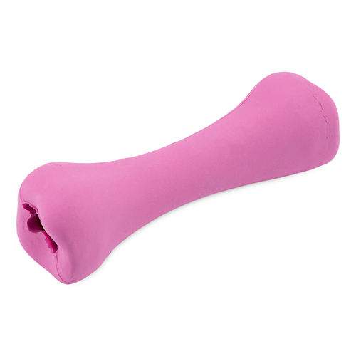 Beco Rubber Bone Treat Dispensing Interactive Dog Toy Pink Small