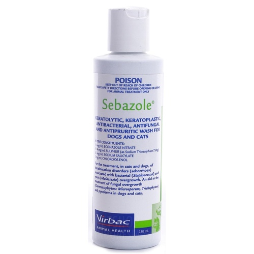Virbac Sebazole Allerderm Dogs & Cats Antibacterial Medicated Shampoo 250ml 