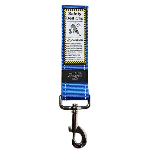 Rogz Dog Utility Car-Safe Reflective Pet Dog Safety Belt Clip Blue