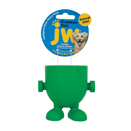 JW Pet Franken Cuz Bouncy Dog Squeaker Toy Medium 9cm