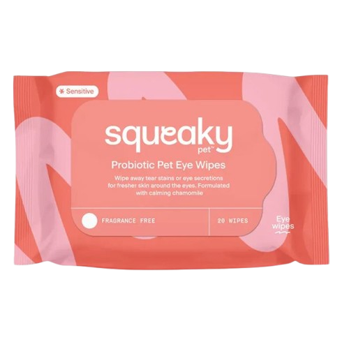 Squeaky Pet Probiotic Pet Eye Wipes Sensitive Fragnance Free 20 Pack