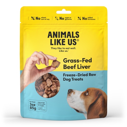 Animals Like Us Freeze-Dried Raw Dog Treats Grass-Fed Beef Liver 85g