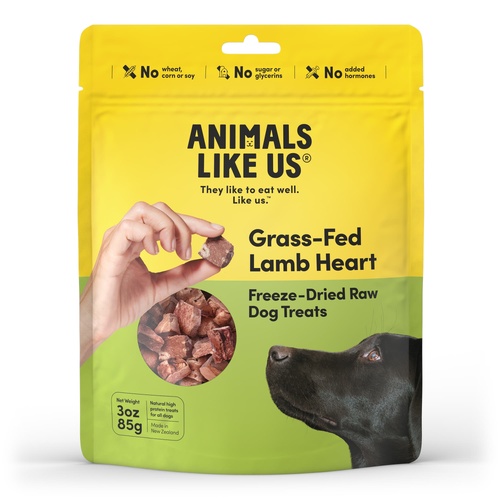 Animals Like Us Freeze-Dried Raw Dog Treats Grass-Fed Lamb Heart 85g