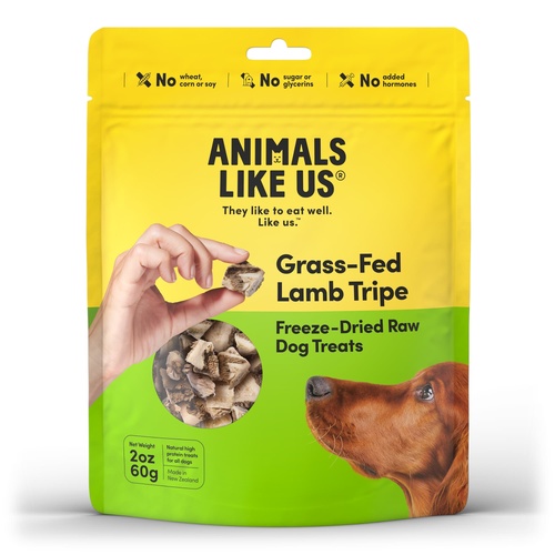 Animals Like Us Freeze-Dried Raw Dog Treats Grass-Fed Lamb Tripe 60g