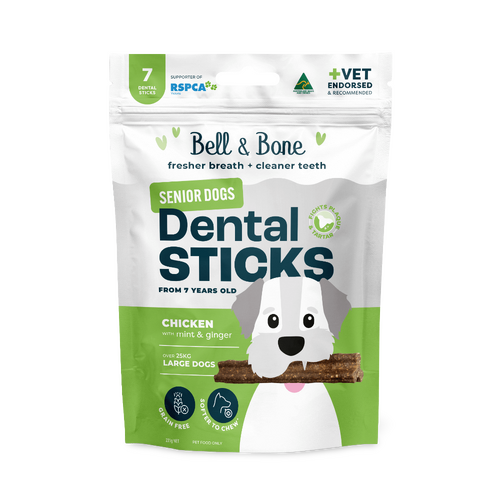Bell & Bone Senior Dental Sticks for Large Dogs Chicken with Mint & Ginger 231g