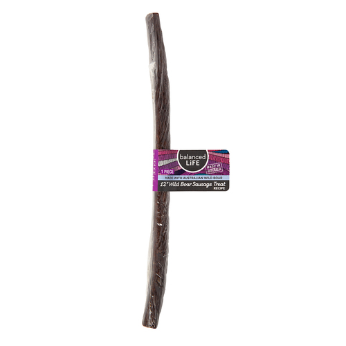Balanced Life 12 Inch Wild Boar Sausage Dog Chew Treat 40 Pack