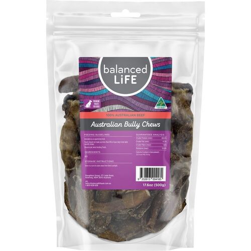 Balanced Life Australian Bully Chews Natural Dog Treats 500g
