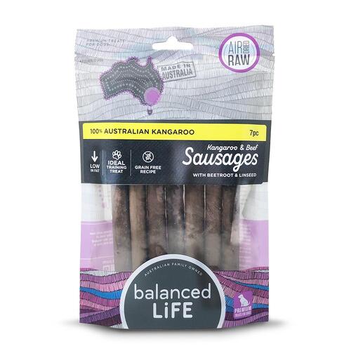 Balanced Life Gourmet Sausage Kangaroo & Beef w/ Beetroot Dog Training Treat 7pk