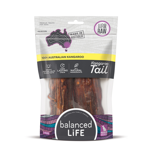 Balanced Life Air Dried Raw Kangaroo Tail Dog Chew Treat 2 Pack