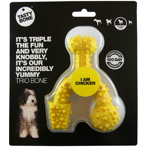 Tasty Bone Nylon Trio Bone Chicken Dental Care Dog Chew Small