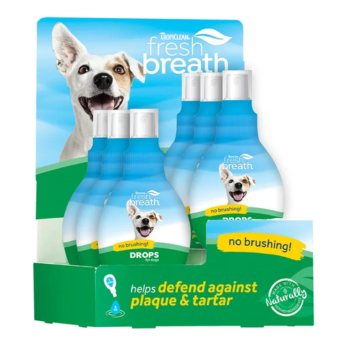 Tropiclean Fresh Breath Drops Oral Care for Dogs 65ml x 6