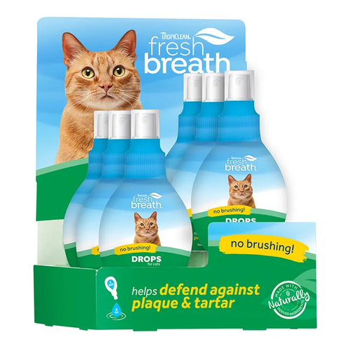 Tropiclean Fresh Breath Drops Oral Care for Cats 65ml x 6