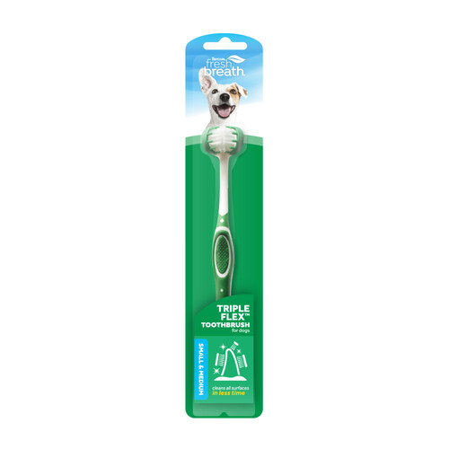 Tropiclean Fresh Breath Tripleflex Dog Toothbrush Small