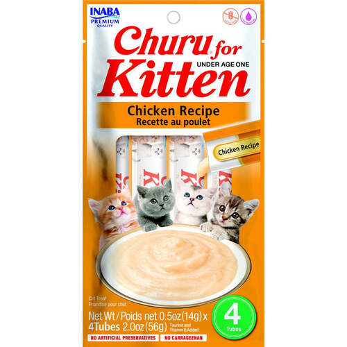 Inaba Churu Puree Kitten Under Age 1 Creamy Treat Chicken Recipe 6 x 56g