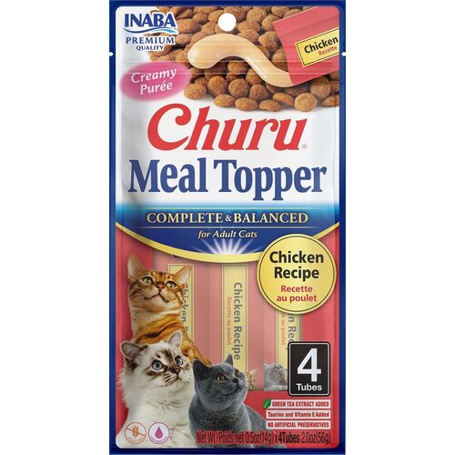 Inaba Adult Churu Complete & Balanced Cat Meal Topper Chicken 6 x 56g