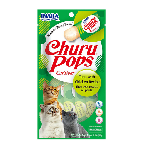 Inaba Churu Pops Cats Tasty Treat Tuna w/ Chicken 6 x 60g