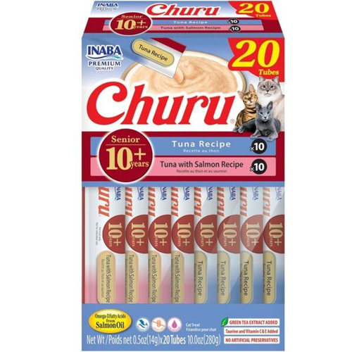 Inaba Churu Senior 10+ Years Grain-Free Tuna Variety Cat Treats 20 Pack