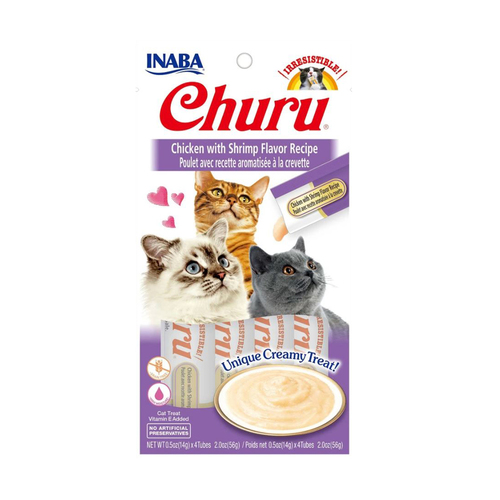 Inaba Churu Creamy Cat Treat Chicken w/ Shrimp Flavour 6 x 56g