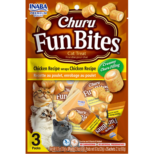 Inaba Churu Fun Bites Chicken Wraps Chicken Recipe Cat Treat 6 x 60g