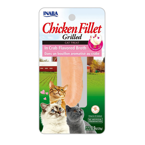 Inaba Chicken Fillet Grilled Cat Treat in Crab Flavored Broth 6 x 25g