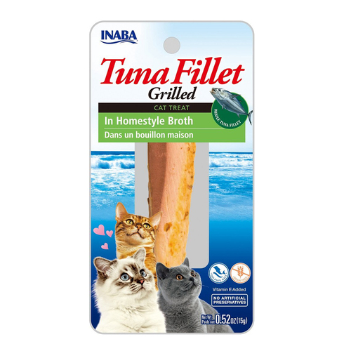 Inaba Tuna Fillet Grilled Cat Treat in Homestyle Broth 6 x 15g
