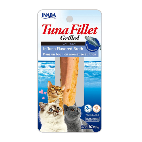 Inaba Tuna Fillet Grilled Cat Treat in Tuna Flavored Broth 6 x 15g