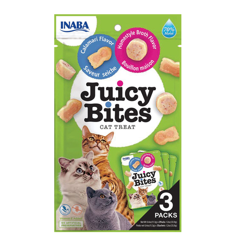 Inaba Juicy Bites Cat Treat Homestyle Broth & Calamari Flavor 6 x 34g