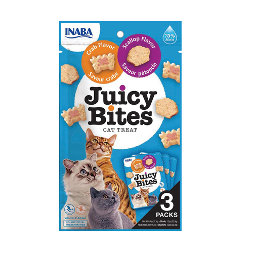 Inaba Juicy Bites Cat Treat Scallop & Crab Flavor 6 x 34g