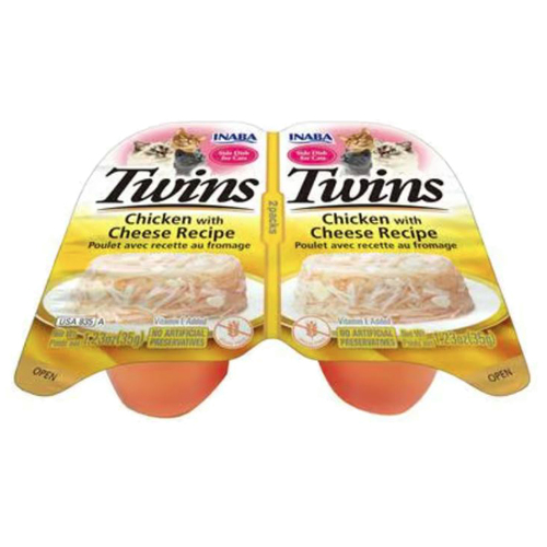 Inaba Twins Grain Free Pet Cat Food Chicken w/ Cheese Recipe 70g x 6