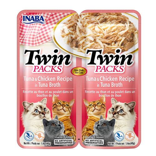 Inaba Twin Packs Tuna & Chicken Recipe in Tuna Broth Cat Food 6 x 80g