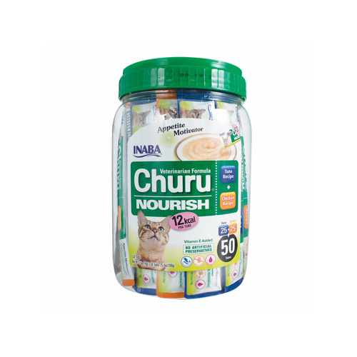 Inaba Churu Puree Nourish Cat Treats Tuna & Chicken Recipe Tub 50 Pack