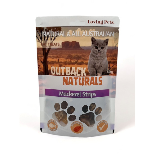 Loving Pets Outback Naturals Mackerel Strips Natural Cat Treats 80g