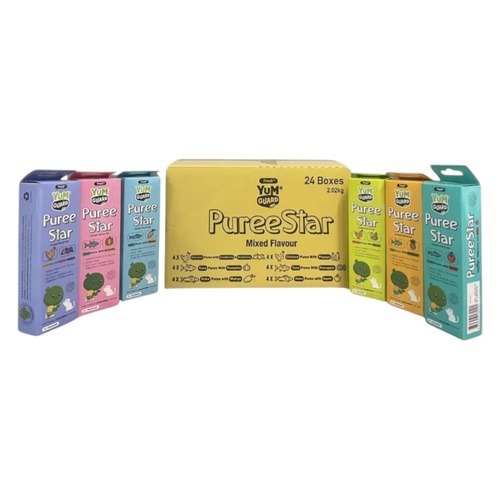 Yumguard Kitty Puree Star Pet Cat Treats Mixed Flavours 24 Pack