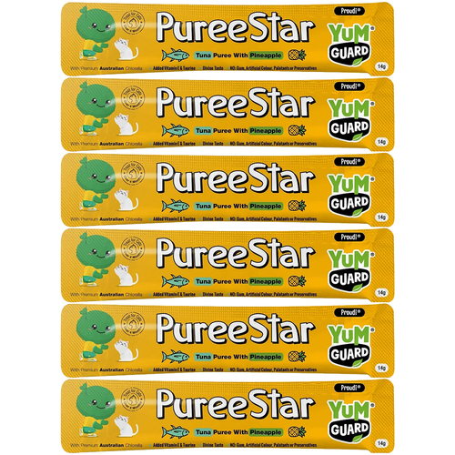 Yumguard Puree Star Tuna w/ Pineapple Cat Treat 14g x 6 Pack
