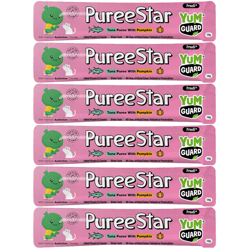 Yumguard Puree Star Tuna w/ Pumpkin Cat Treat 14g x 6 Pack