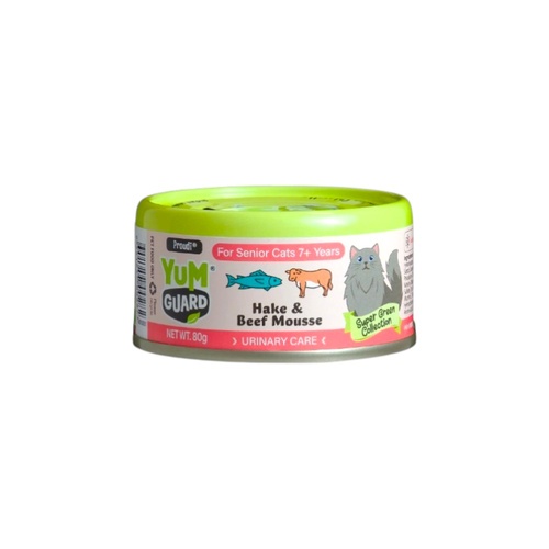 Yumguard Senior 7+ Urinary Care Wet Cat Food Hake & Beef Mousse 12 x 80g