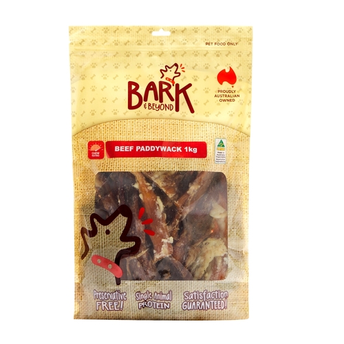 Bark & Beyond Beef Paddywack Natural Pet Dog Tasty Chew Treats 1kg
