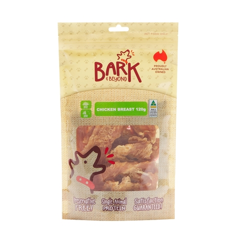 Bark & Beyond Chicken Breast Natural Pet Dog Tasty Chew Treats 120g