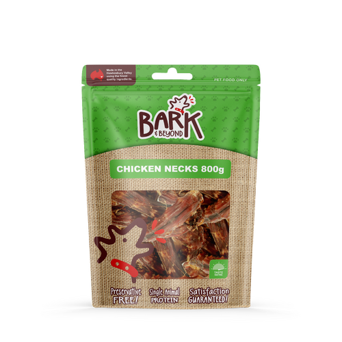 Bark & Beyond Chicken Necks Dog Training Treats Preservative Free 800g