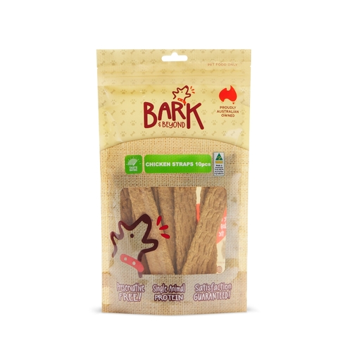 Bark & Beyond Chicken Straps Dental Dog Tasty Chew Treats 10 Pack