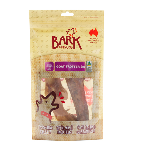 Bark & Beyond Goat Trotter Dental Pet Dog Tasty Chew Treats 2pc x 8