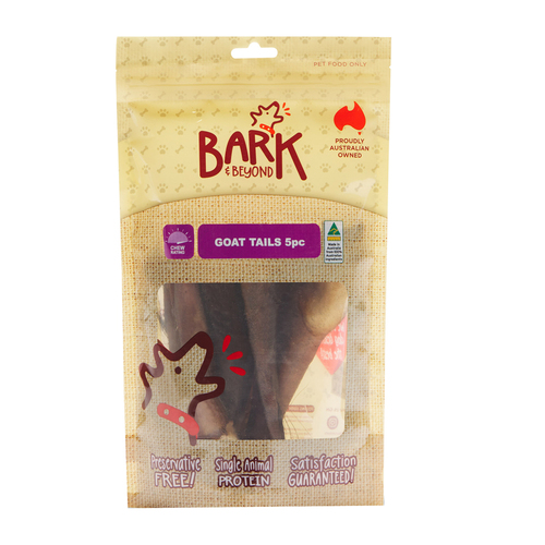 Bark & Beyond Goat Tails Dental Pet Dog Tasty Chew Treats 5pc x 8