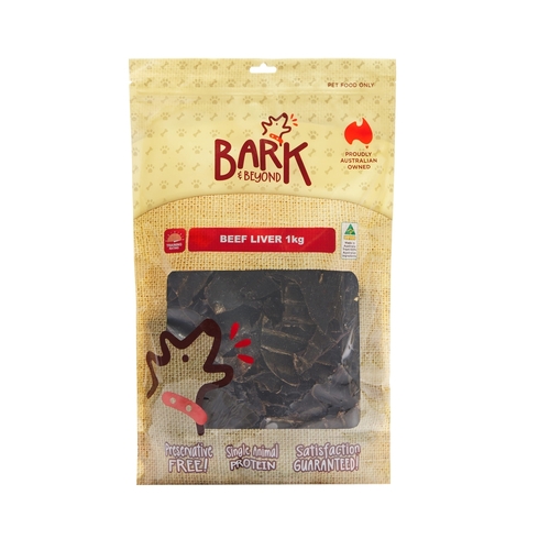 Bark & Beyond Beef Liver Grain Free Pet Dog Training Treats 1kg