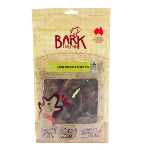 Bark & Beyond Lamb Crumble Bites Pet Dog Tasty Chew Treats 80g x 8