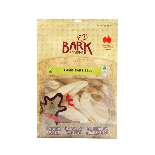 Bark & Beyond Lamb Ears Grain Free Pet Dog Chew Treats 25 Pack