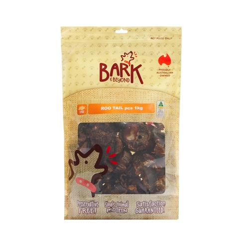 Bark & Beyond Roo Tail Pieces Single Protein Dog Dental Chew Treats 1kg