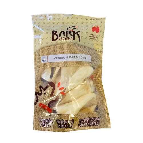 Bark & Beyond Venison Ears Grain Free Pet Dog Chew Treats 10 Pack