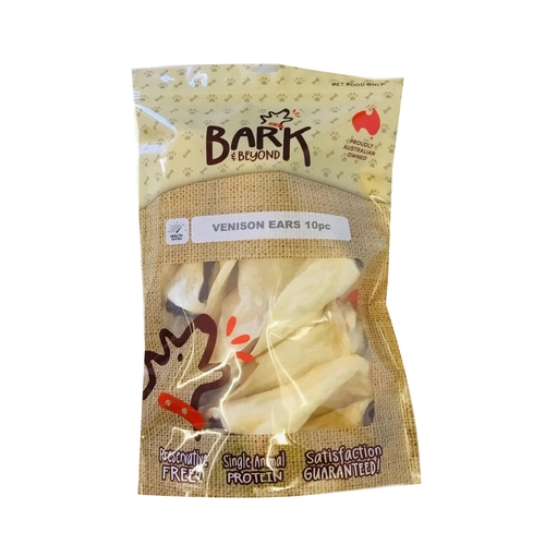 Bark & Beyond Venison Ears Grain Free Pet Dog Chew Treats 70 Pack